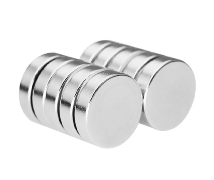 Комплект круглих неодимових магнітів 15x3 мм N35 10 шт. Silver (534872) Комплект круглих неодимових магнітів 15x3 мм N35 10 шт. Silver (534872)