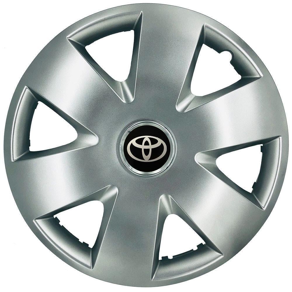 Колпаки SJS 308 с логотипом Toyota R15 4 шт. Серебристый (2654557950)
