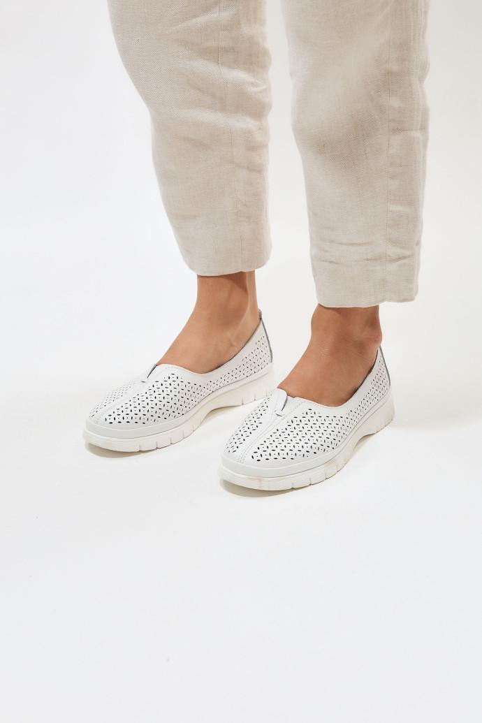 Мокасини жіночі ALLSY шкіряні р. 40 Білий (195165) - фото 4