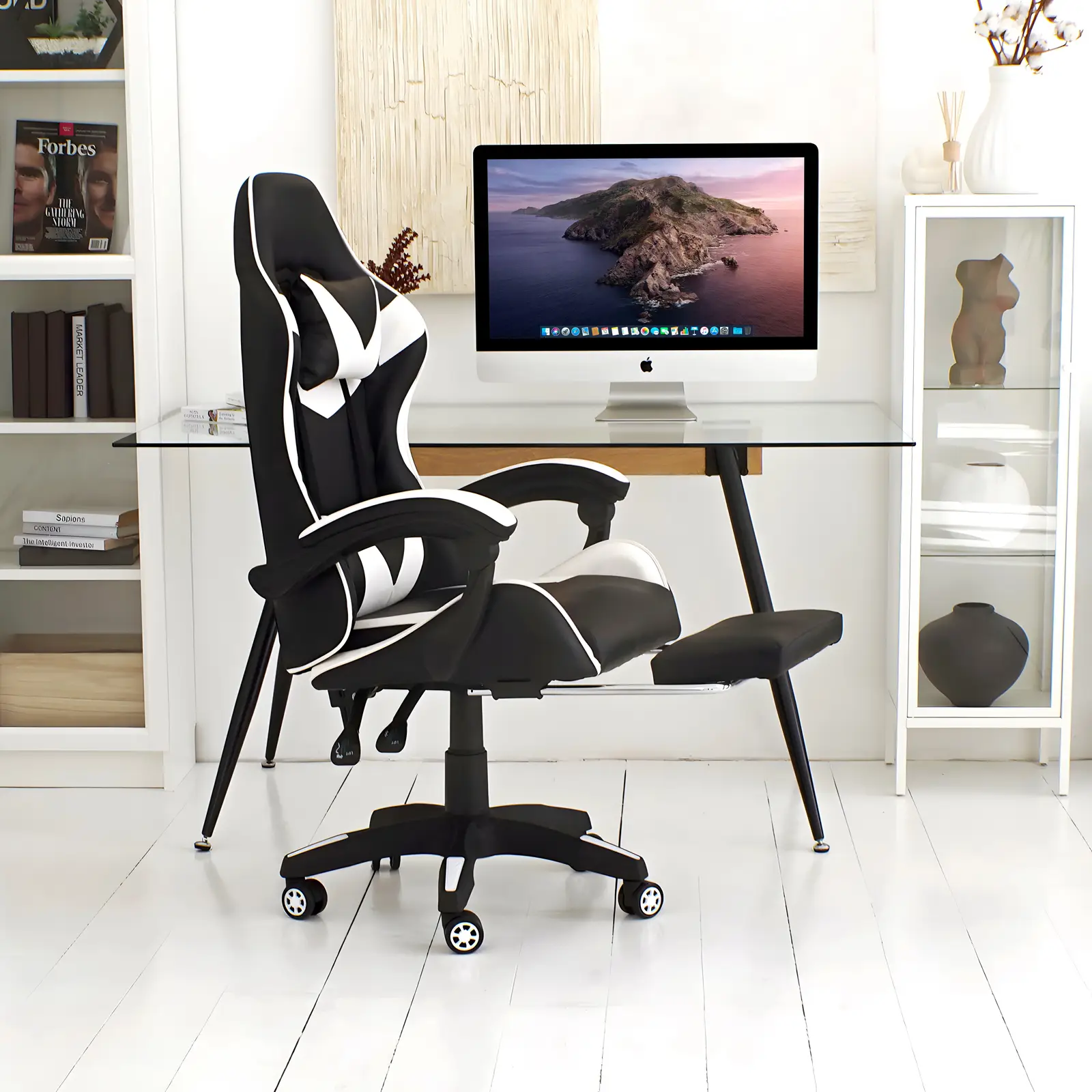 Крісло геймерське з підставкою для ніг 4Points Vecotti GT до 135 кг Білий/Чорний - фото 9 Крісло геймерське з підставкою для ніг 4Points Vecotti GT до 135 кг Білий/Чорний - фото 9