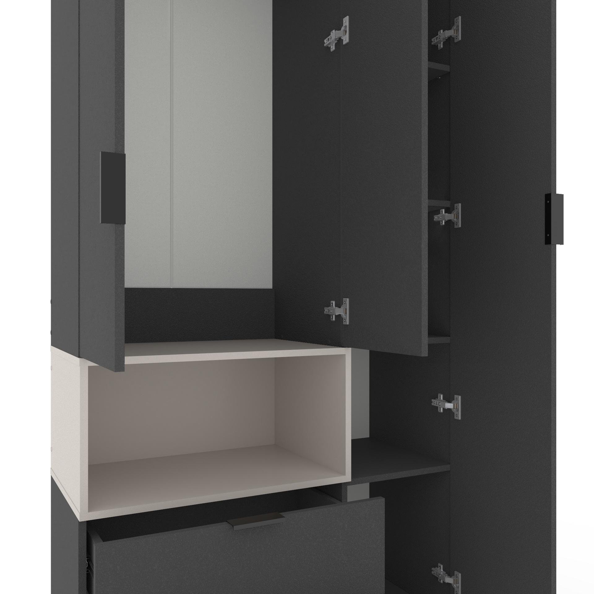 Шкаф Metkas Home A002L ЛДСП 1000x420x2300 мм Антрацитовый/Кашемир - фото 3 Шкаф Metkas Home A002L ЛДСП 1000x420x2300 мм Антрацитовый/Кашемир - фото 3