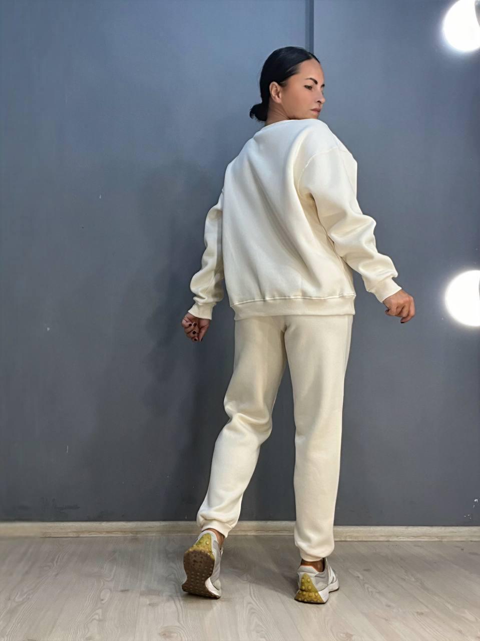 Брюки женские PEPPER MINT 24-13 спортивные джоггеры резинка на талии утепленные S Молочный (921) - фото 6 Брюки женские PEPPER MINT 24-13 спортивные джоггеры резинка на талии утепленные S Молочный (921) - фото 6