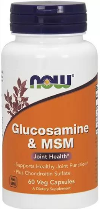 Препарат для суглобів та зв'язок NOW Foods Glucosamine MSM 750 250 мг 60 Veg Caps