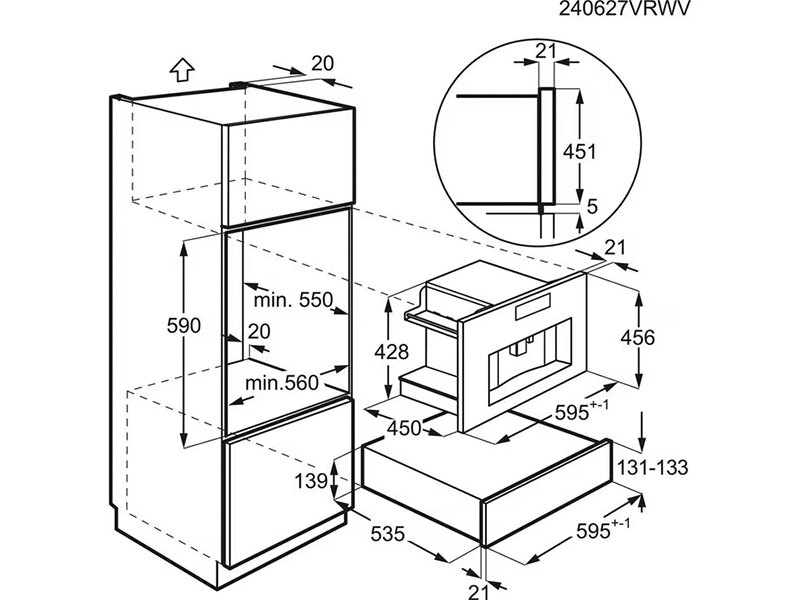 Кофеварка встраиваемая AEG TC8NK7B (44437) - фото 11