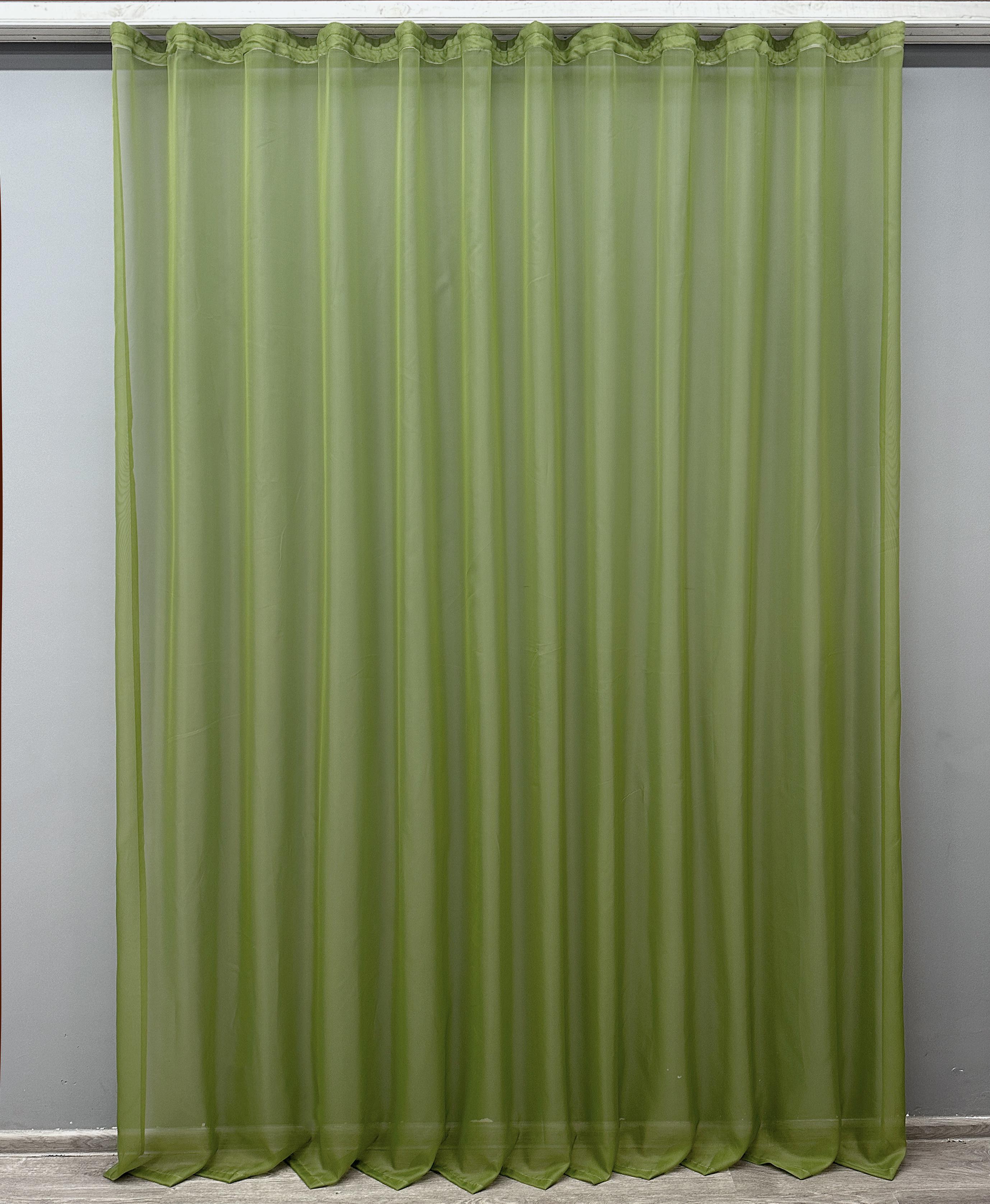 Тюль VR-Textil н115 шифон 300х270 см Оливковий (41-066)