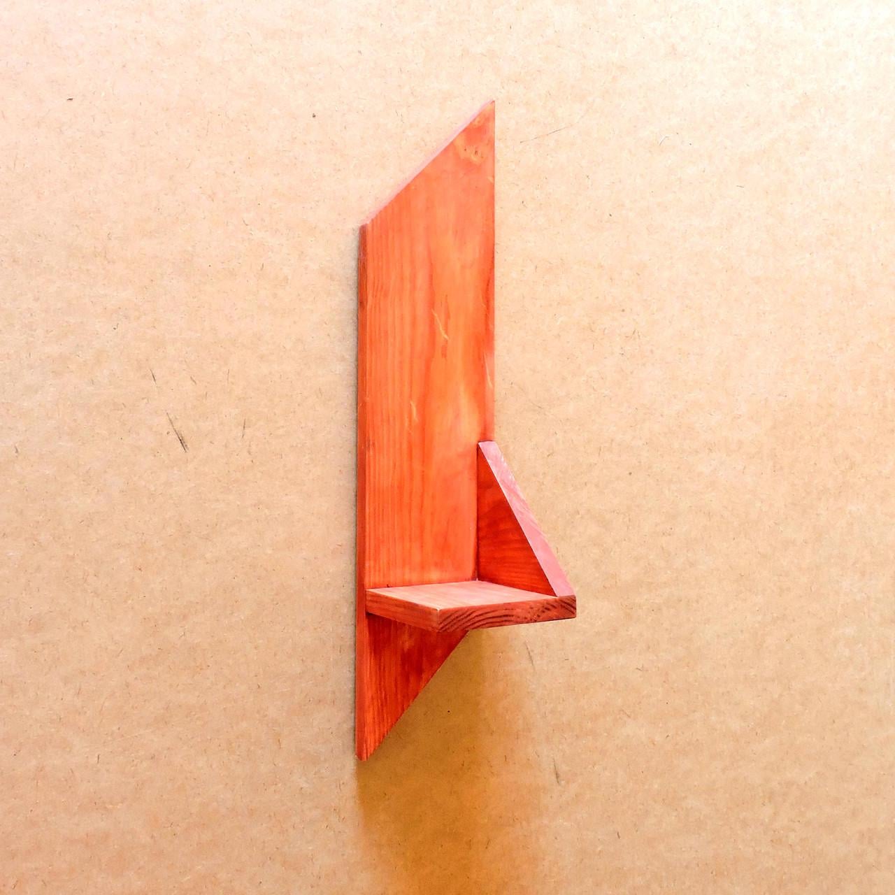 Полка настенная из дерева Эмпайр левая Коралл (НСП-000106)