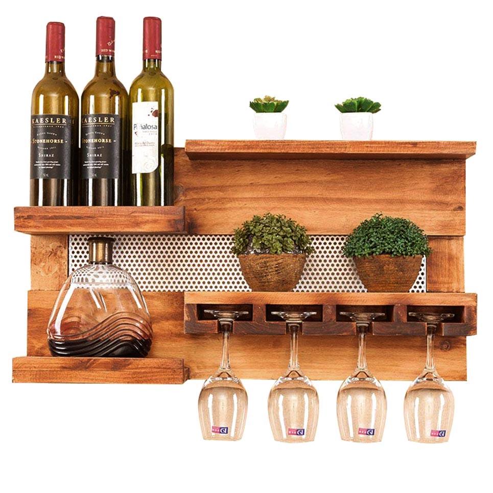 Полка для вина настенная из дерева Тояма Шафран (ПНК-001206)