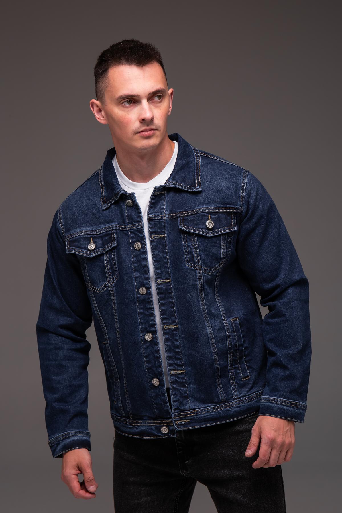 Куртка джинсовая мужская весенне-осенняя 5XL Синий (2405/1/6)