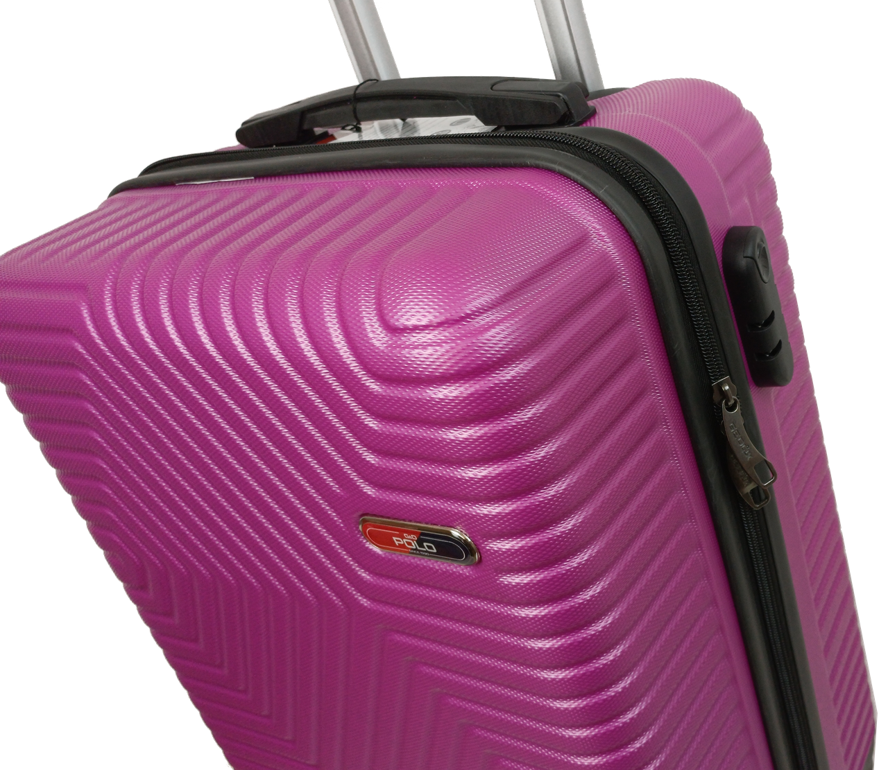 Валіза на колесах маленька GD Polo з АБС-пластику 45 л Темно-рожевий - фото 8