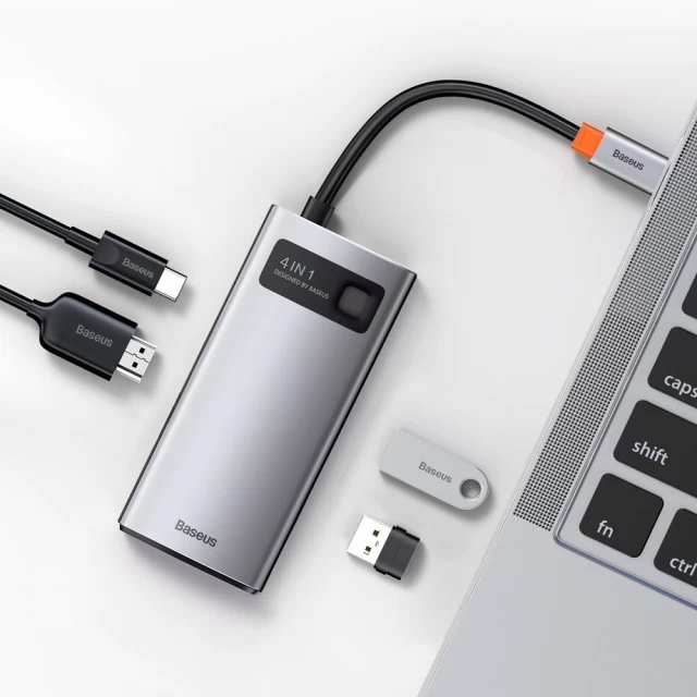 USB-хаб Baseus CAHUB-CY0G Series 4в1 Multifunctional Type-C Gray (ts000070404) - фото 5