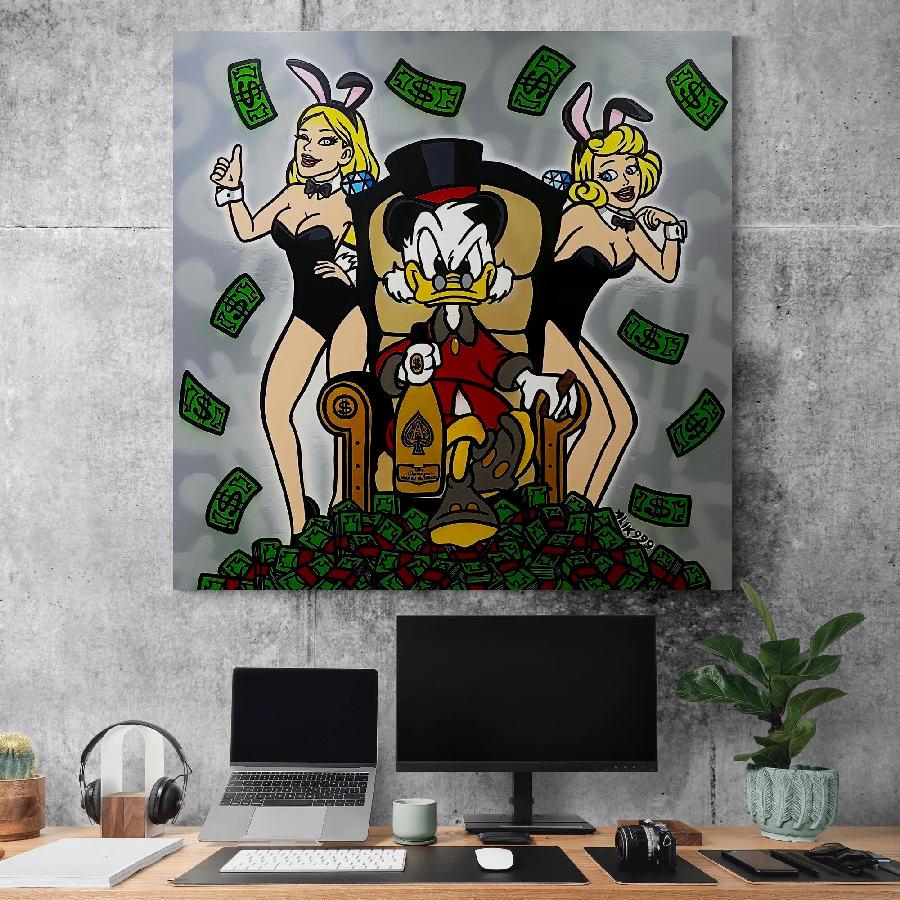Картина на холсте HolstPrint Монополия Скрудж Макдак 70х70 см