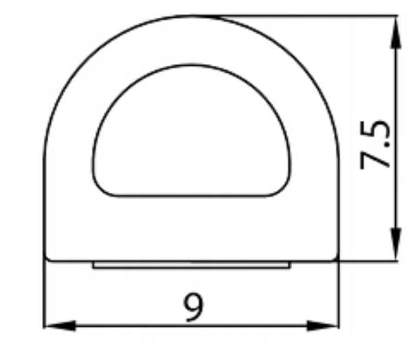 Ущільнювач для дверей та вікон KEDR D 9х7,5 мм Білий - фото 2