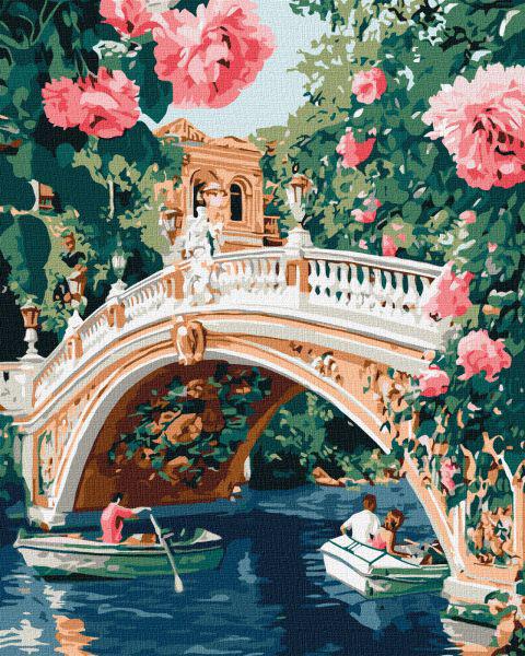 Картина по номерам Ideyka Мост и цветы 40x50 см (Id-KHO3664)
