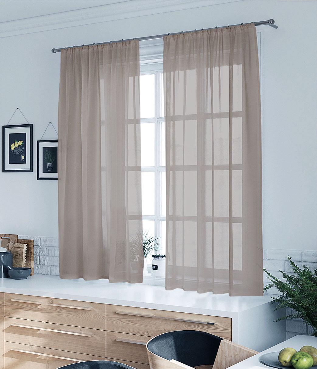 Комплект тюлей Pivdenne 145х170 см 2 шт. креп Plume Мокко (20206-145-2)