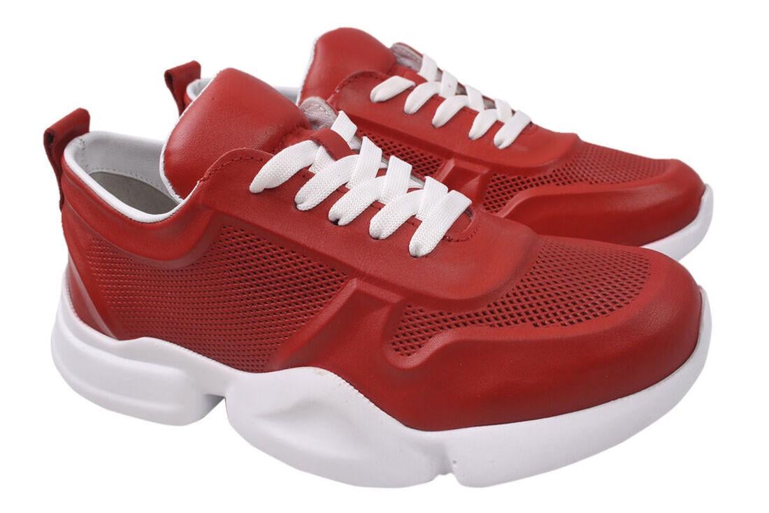 Кроссовки женские Euromoda из кожи р. 39 Красный (427-20DTS)