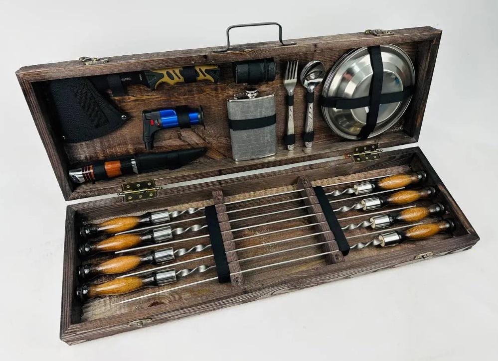 Набор шампуров в кейсе Пикник (21-10-KS-7603) - фото 2 Набор шампуров в кейсе Пикник (21-10-KS-7603) - фото 2