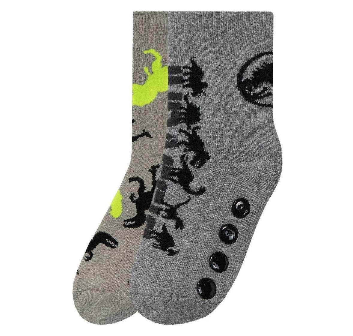 Термоноски детские Jurassic World махровые 2 пары р. 27-30 4-6 года Серый/Зеленый