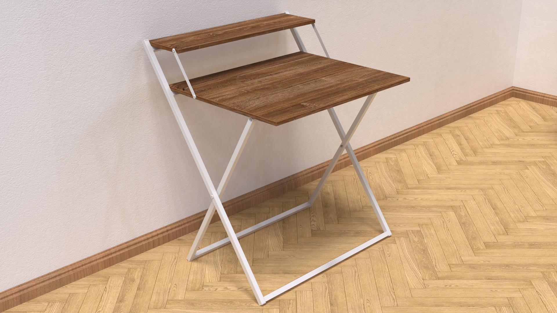 Стіл трансформер комп'ютерний Ferrum-decor Компакт 2 16 мм 750x790x720 мм метал Білий/ДСП Дуб Таверна (KOM213) - фото 2 Стіл трансформер комп'ютерний Ferrum-decor Компакт 2 16 мм 750x790x720 мм метал Білий/ДСП Дуб Таверна (KOM213) - фото 2