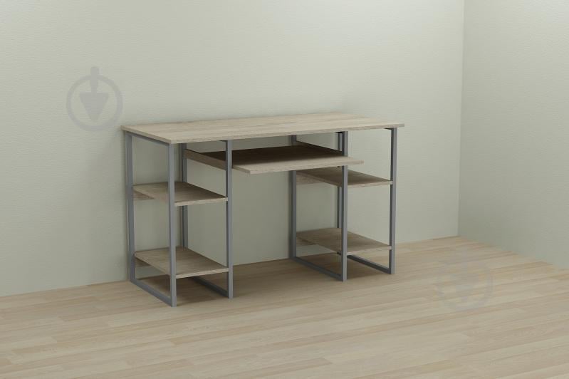 Компьютерный стол Ferrum-decor Тим 75x140x70 серый ДСП Дуб Сонома 16мм