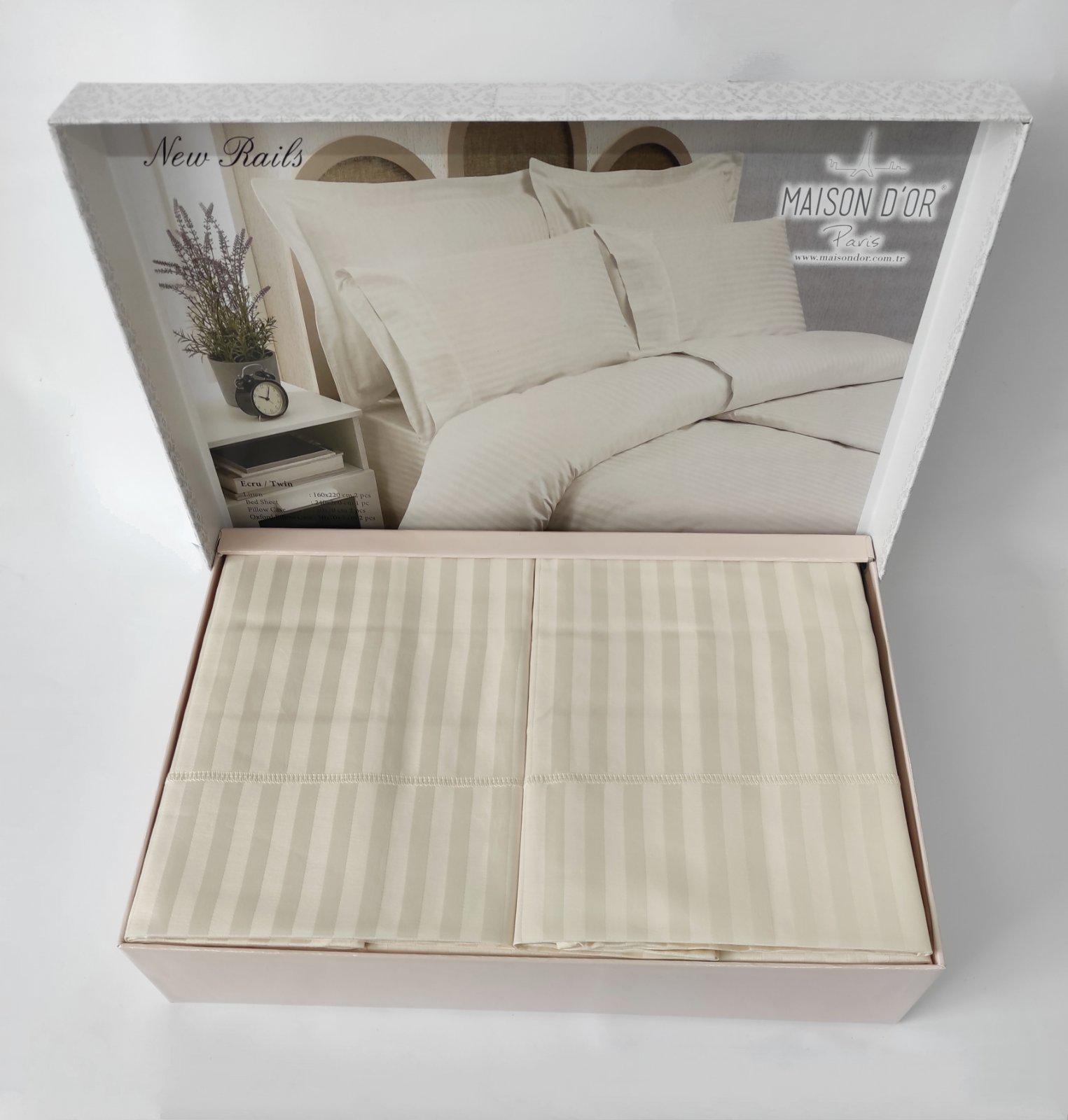 Комплект постельного белья Maison D'or семейный New Rails Ecru (CN7034)