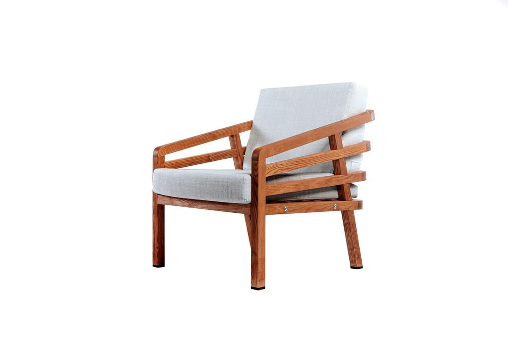 Кресло садовое Woodsun Lugano Garden из натурального дерева ясень/ткань (48455)