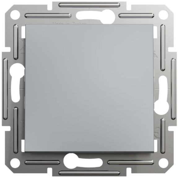 Выключатель одноклавишный Schneider Asfora проходная сталь (28413181)