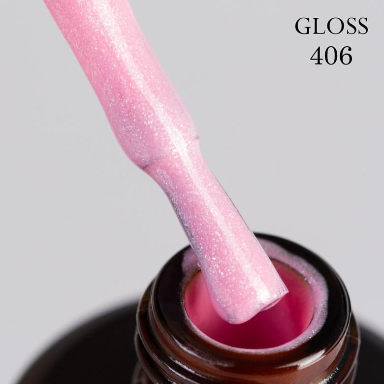 Гель-лак GLOSS 406 с микроблеском 11 мл Розовый (38971)