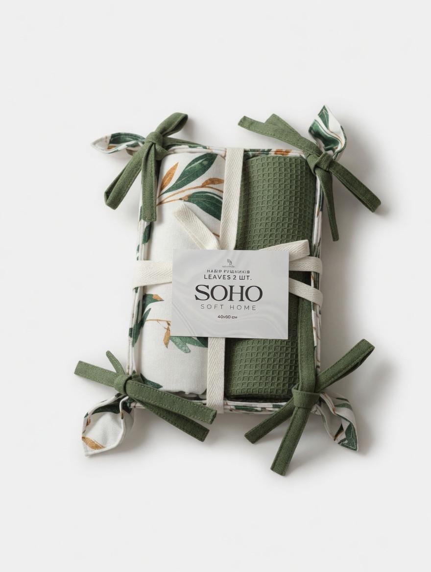 Набір рушників кухонних бавовна SOHO Leaves 40х60 см 2 шт. (BS 45523)