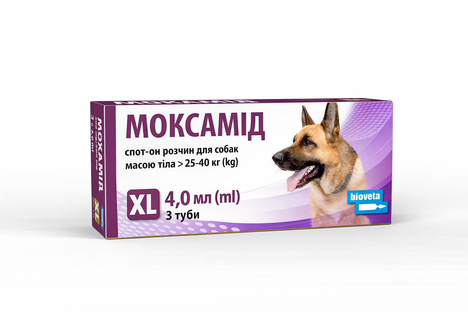 Краплі Bioveta Моксамід для собак 10–25 кг краплі від бліх і кліщів 2,5 мл 3 піпетки L