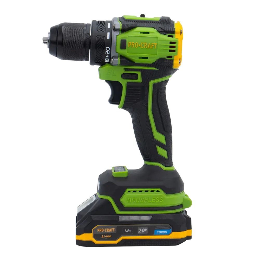 Шуруповерт аккумуляторный бесщеточный ProCraft PA18Pro с 1 аккумулятором Li-ion и зарядным устройством с кейсом