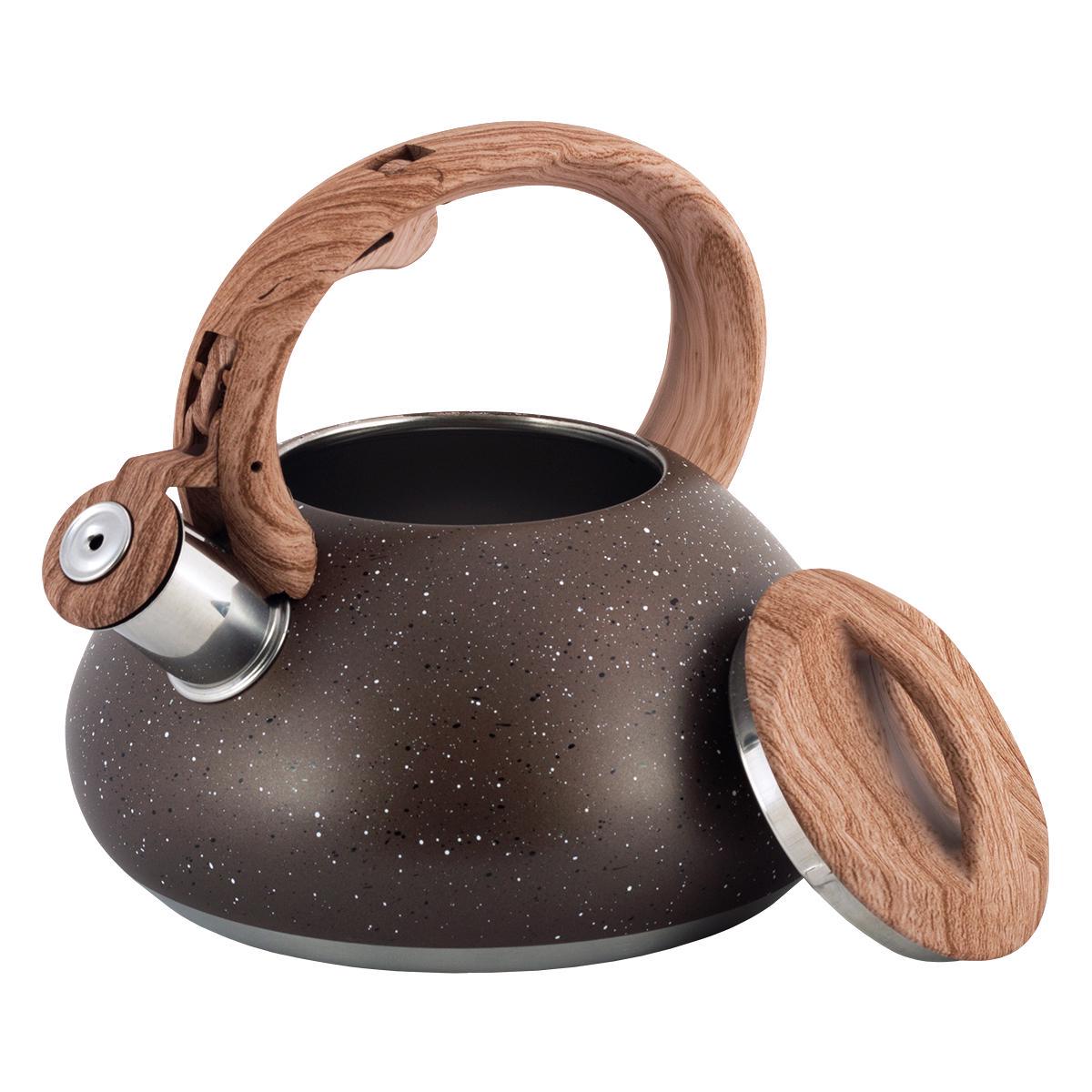 Чайник Kamille Vizo зі свистком для індукційних плит 2,5 л Коричневий - фото 3 Чайник Kamille Vizo зі свистком для індукційних плит 2,5 л Коричневий - фото 3