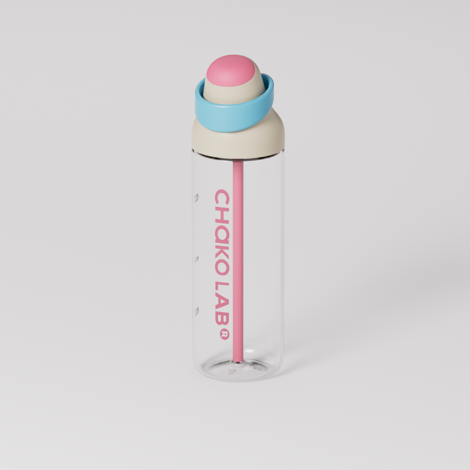 Бутылка для воды Chako Lab KaDa Bottle White Pink 888 мл Прозрачная (68010343760093)