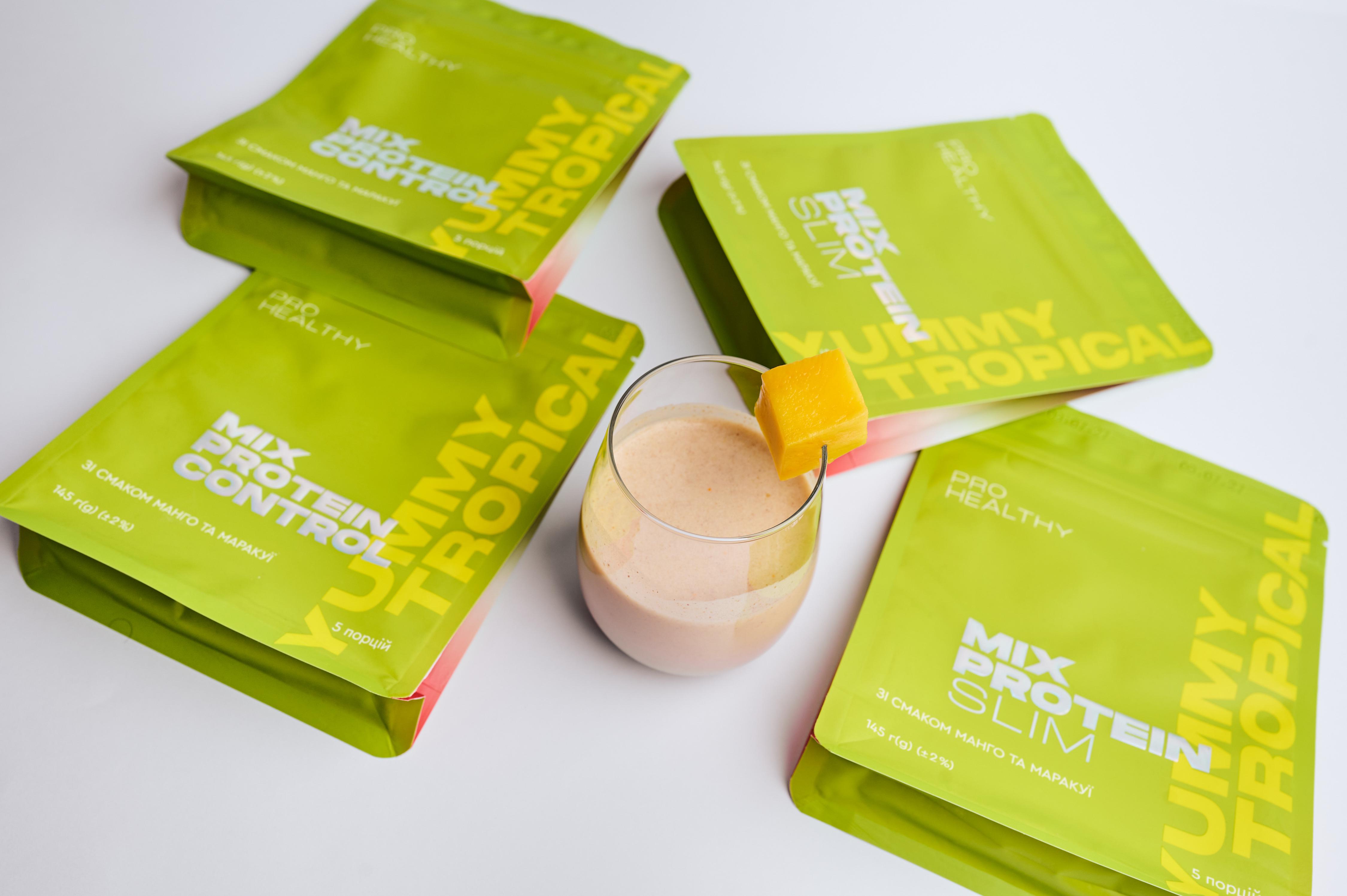 Протеїновий коктейль готовий Choice для контролю апетиту та коррекції ваги тіла Mix Protein Control Yummy Tropical 145 г 5 порцій (27768290) - фото 4 Протеїновий коктейль готовий Choice для контролю апетиту та коррекції ваги тіла Mix Protein Control Yummy Tropical 145 г 5 порцій (27768290) - фото 4