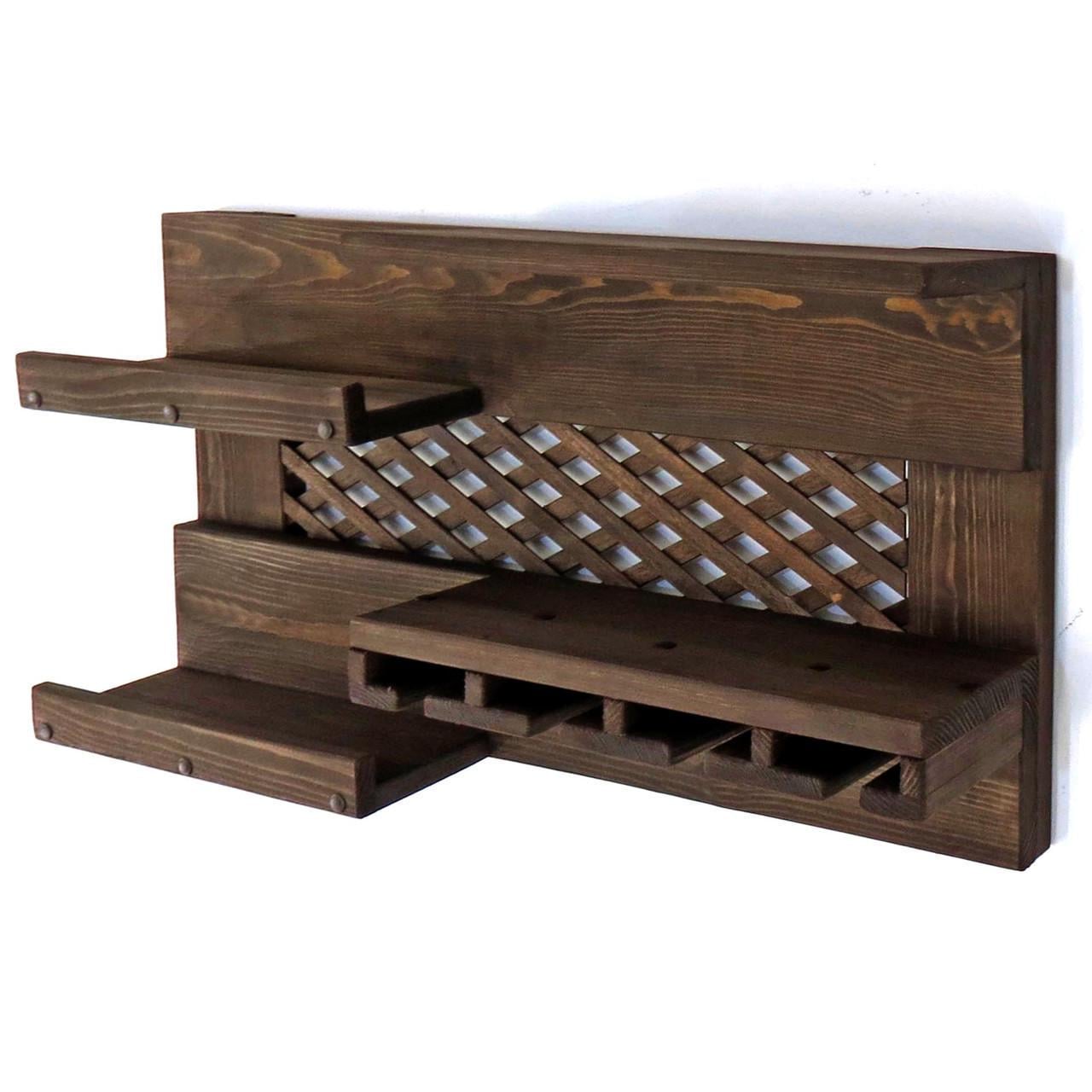 Полка для вина настенная из дерева Тояма Робуста (ПНК-001236)