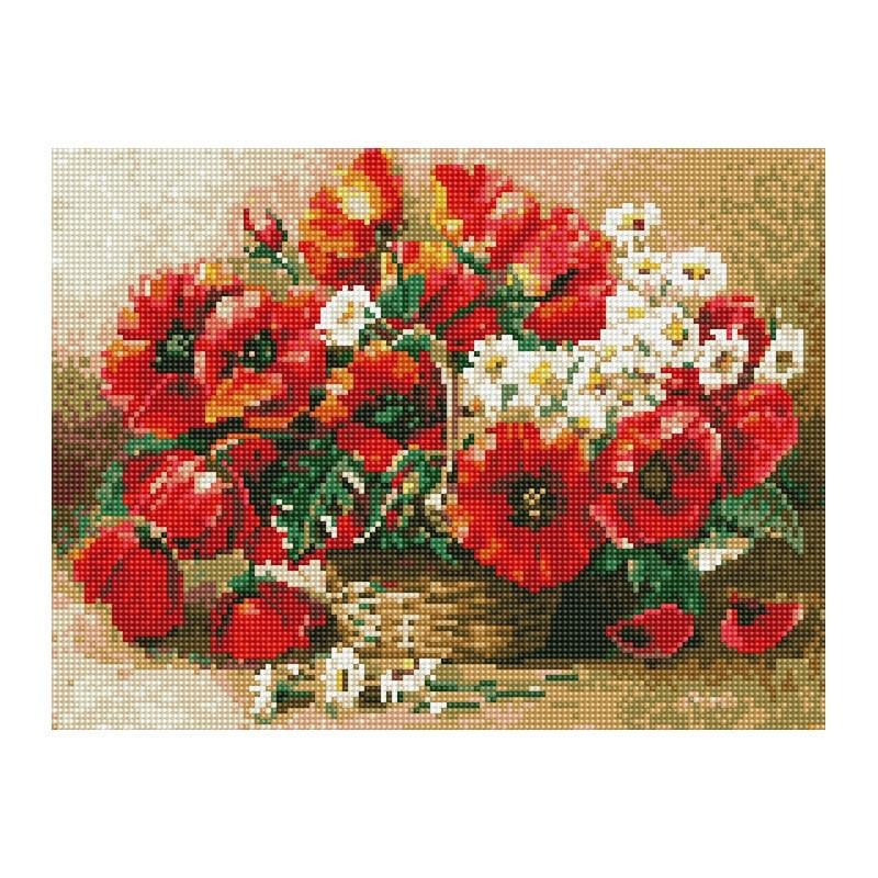 Алмазная мозаика Rainbow Art Маки и ромашки 40х30 см (EJ1387)