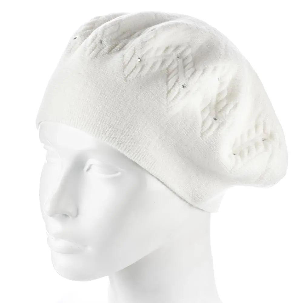 Берет женский шерстяной мелкой вязки Zolly ZH246 one size Молочный