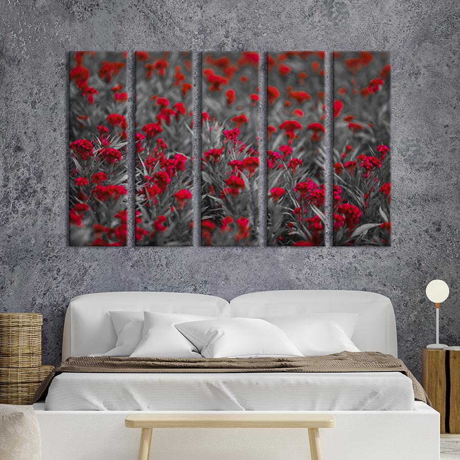 Картина на холсте Великолепные красные цветы 155x95 см (922-51)