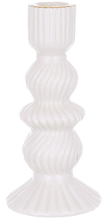 Набор 6 керамических подсвечников White Candle белый 8х16 см