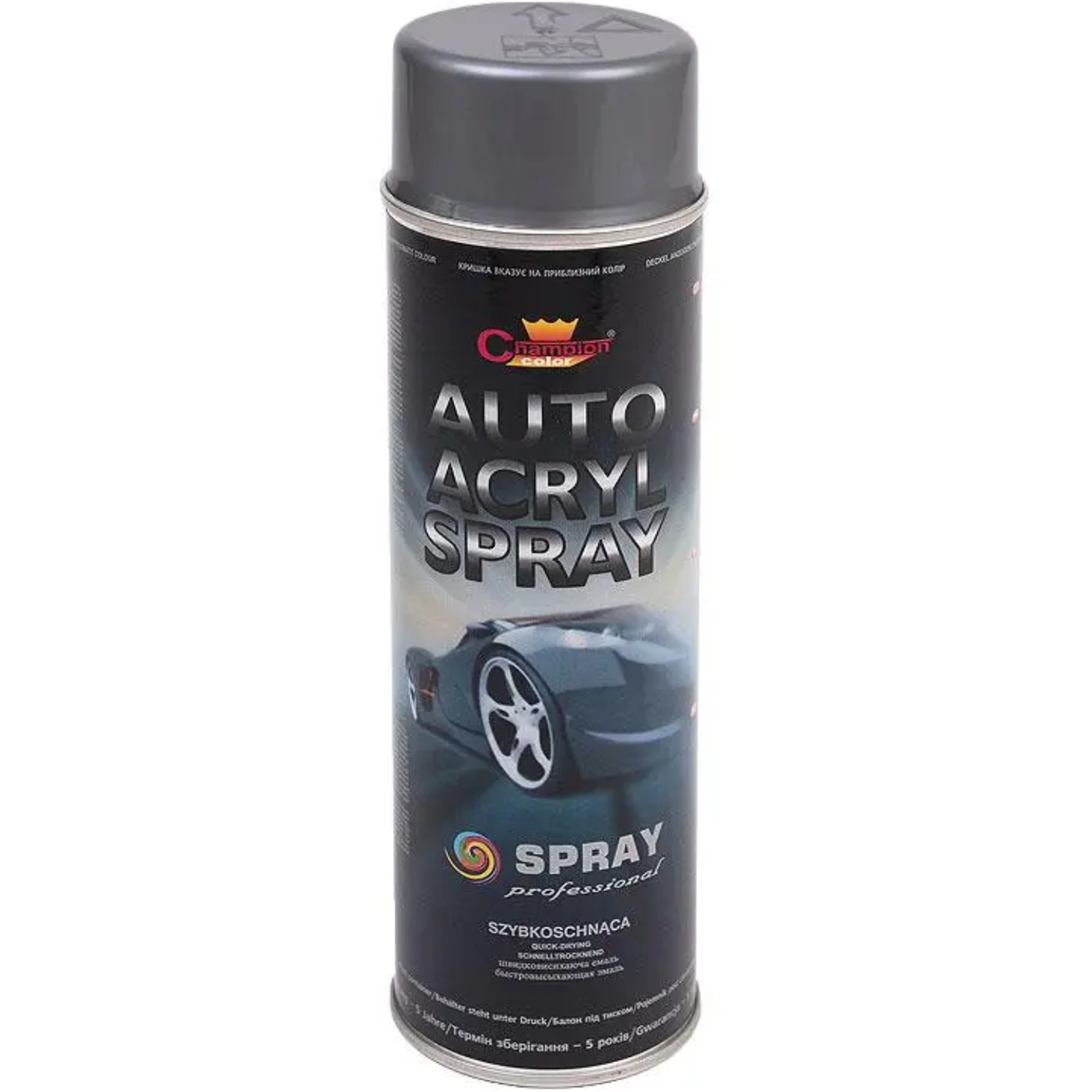 Эмаль акриловая универсальная Champion Auto Acryl 500 мл аэрозоль Серебристый