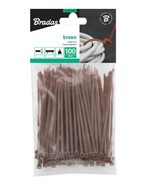 Стяжки кабельные пластиковые 3,6x300 мм 100 шт. Brown (TSBR1136300)