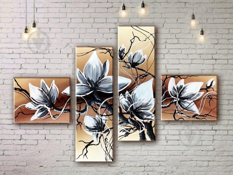 Модульная картина акрилом цветы ArtStar MKM17_4_065 размер 80 х 130 см