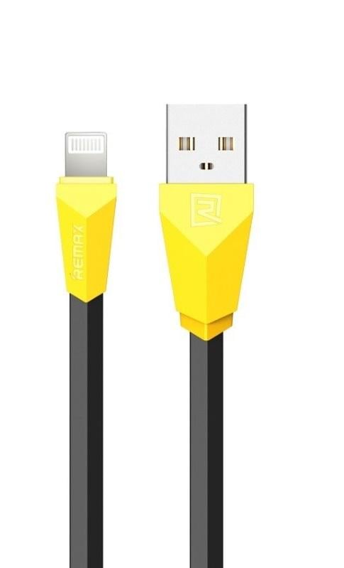 Кабель заряджання синхронізації Remax Alien flat USB Lightning 2 А 1 м Black (530623)