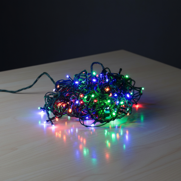 Гирлянда сетевая Бахрома уличная 6 м 105 LED диодов эффект каскада черный провод цвет света Разноцветный (6МBML)