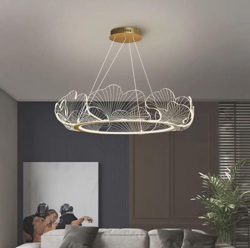 Люстра підвісна INTENS у формі кільця 80 см з прозорими пелюстками з акрилу (DE 1)