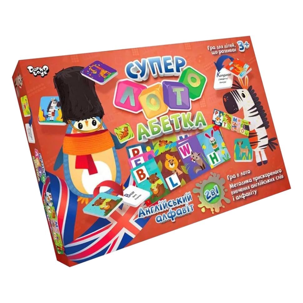 Настільна гра Danko Toys Супер Лото Абетка 38х25х5 см від 3 років Теракотовий (SR-113-N-908)