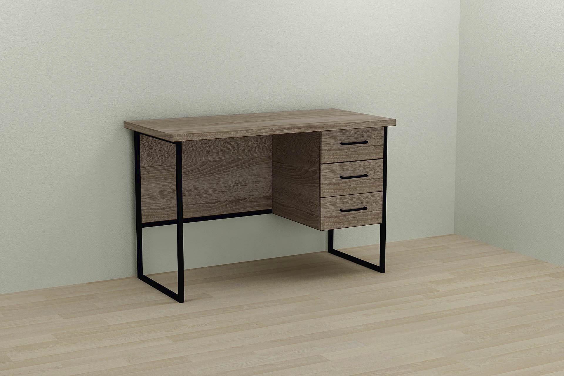 Компьютерный стол Ferrum-decor Гарри ДСП 32 мм 76x140x70 см Черный/Дуб Сонома Трюфель (FRD-103568)