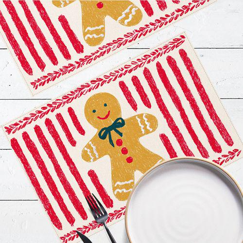 Салфетка тканевая сервировочная Presentville под тарелку Пряничный человечек 40х27 см 2 шт. (SRVS_R_26NY008)