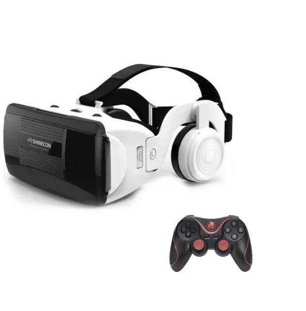 Окуляри віртуальної реальності Shinecon SC-G06EB Bluetooth з 3D-ефектом/навушниками для смартфонів з екраном 4,7-7" та джостик Terios X3 Black