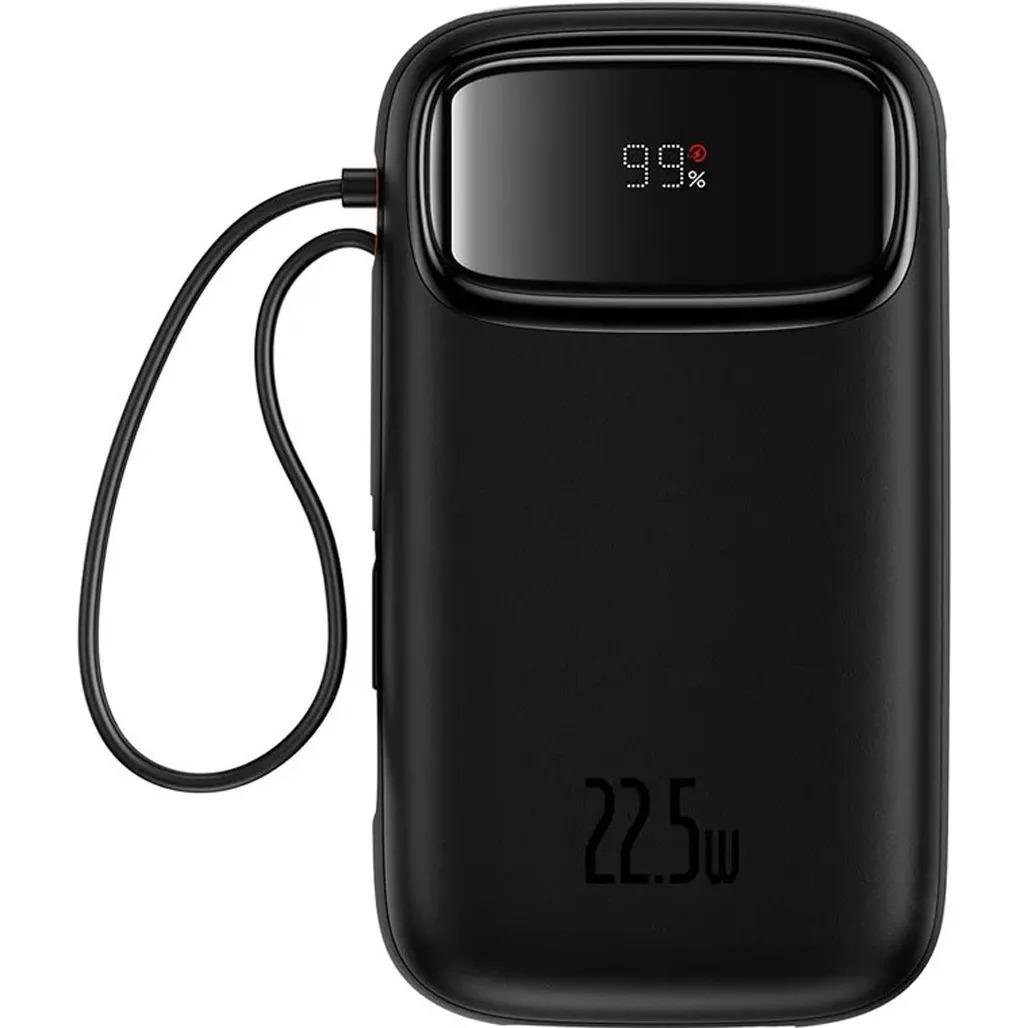 Зовнішній акумулятор Baseus QPow2 Dual Cable 20000 mAh 22,5W Black (P10055000112-B1)