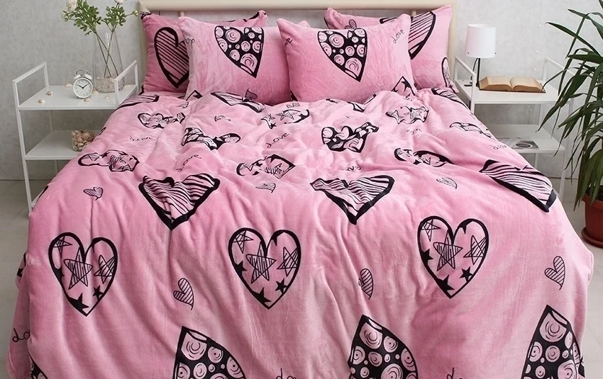 Комплект постільної білизни TAG Tekstil велсофт ALM1921 полуторний (18761) Комплект постільної білизни TAG Tekstil велсофт ALM1921 полуторний (18761)